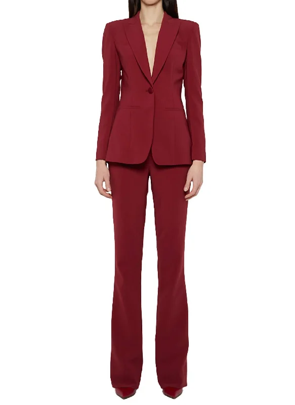 Strong Shoulder Blazer In Sangria Classic Women’s Blazer