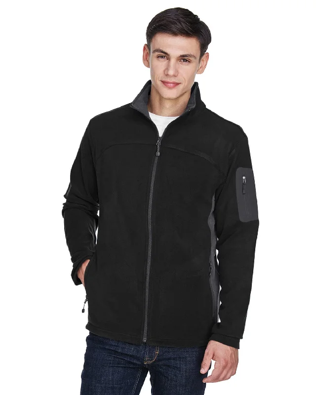 North End Mens Full-Zip Microfleece Contrast Jacket | Black Women's versatile jackets