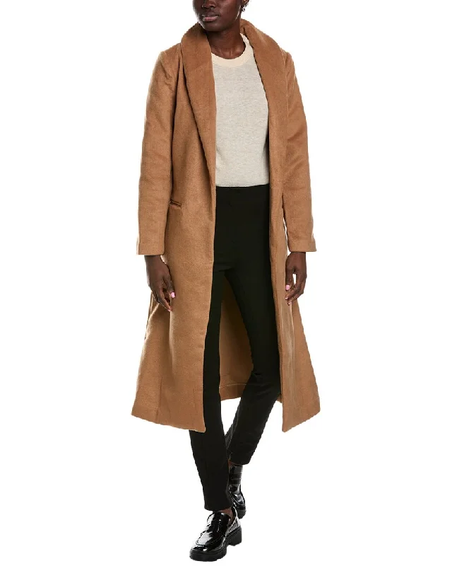 Femme Society Wool-Blend Coat Elegant Blazer Look