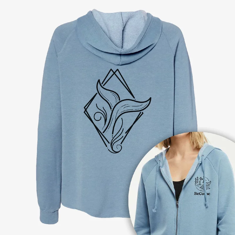 Whale Diamond - Women's Cali Wave Zip-Up Sweatshirt Sporty Sweatshirts for Women