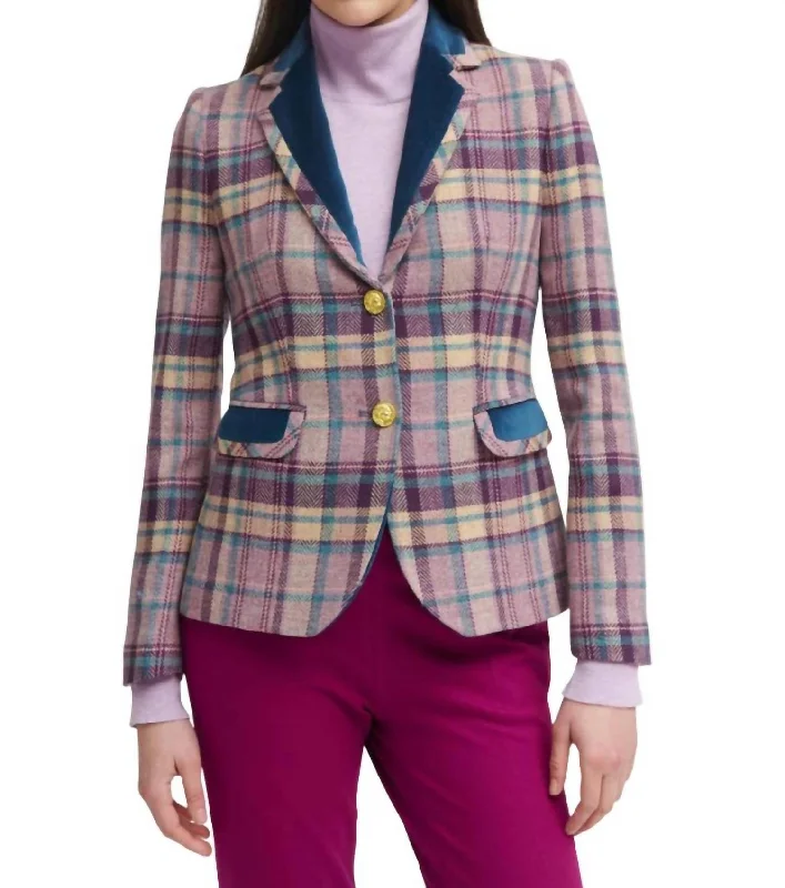 Zaragoza Tweed Blazer In Purple Stylish Blazer Jacket