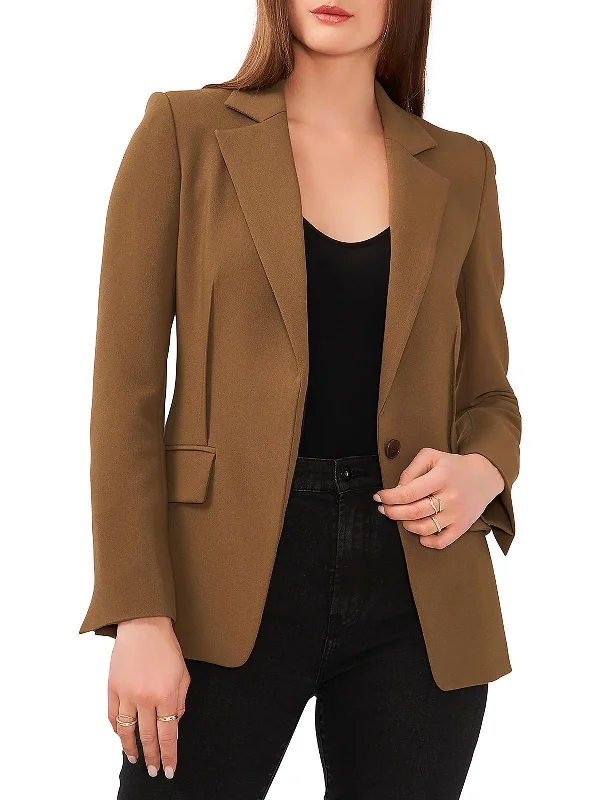 Womens Shoulder Pads Long Sleeve One-Button Blazer Women’s Black Blazer