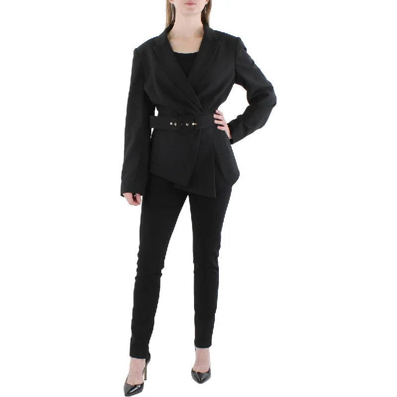 Womens Woven Long Sleeves Double-Breasted Blazer Office Blazer Outfits