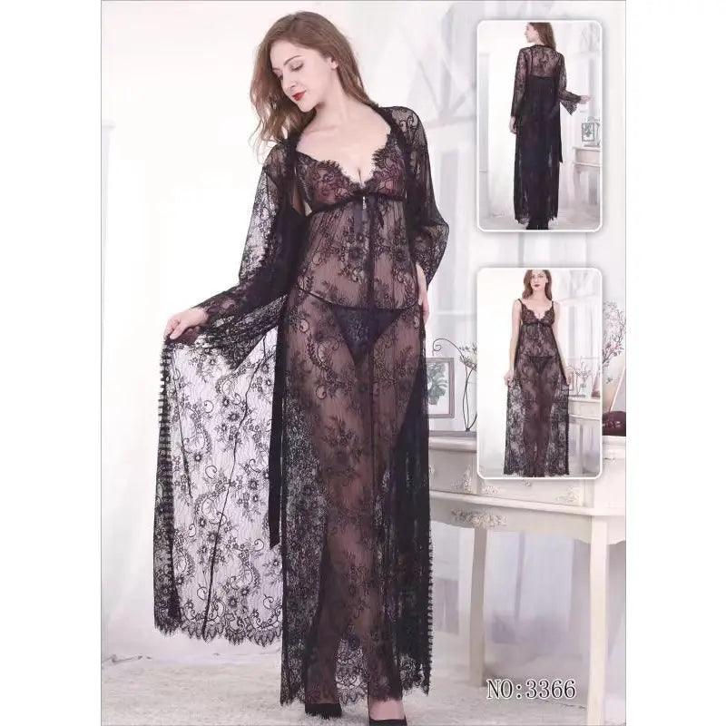 Hot Nighty for Bridal|Long Transparent 3pcs nighty Discounted pajama sets