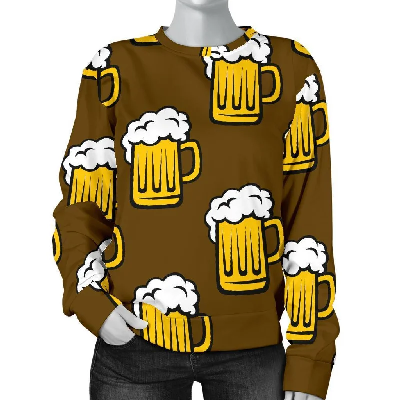 Beer Print Pattern Women's Sweatshirt Classic sweaters