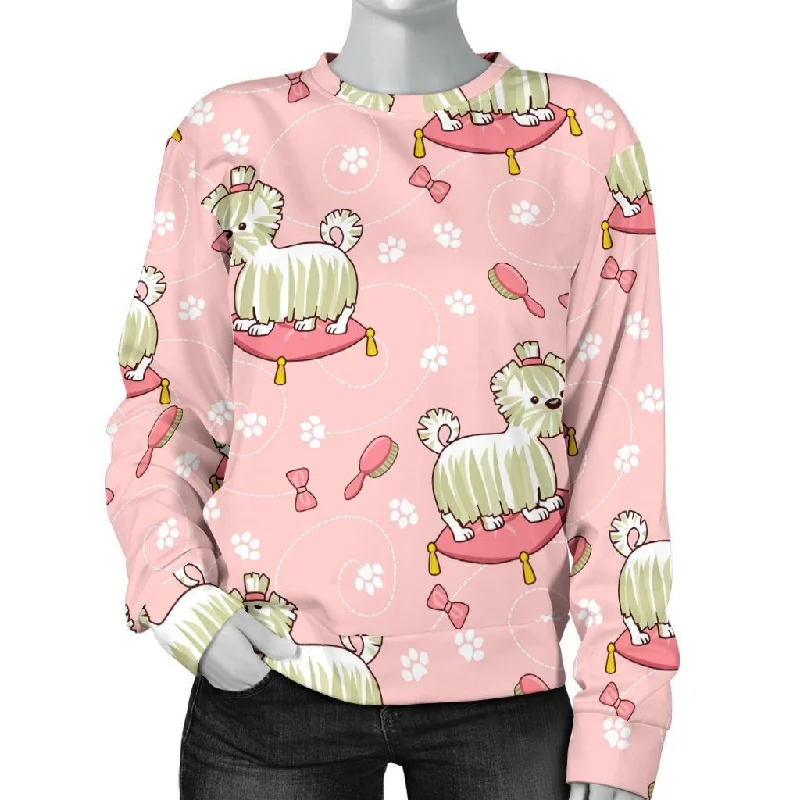 Bichon Frise Dog Pattern Print Women's Sweatshirt Best sweaters for fall