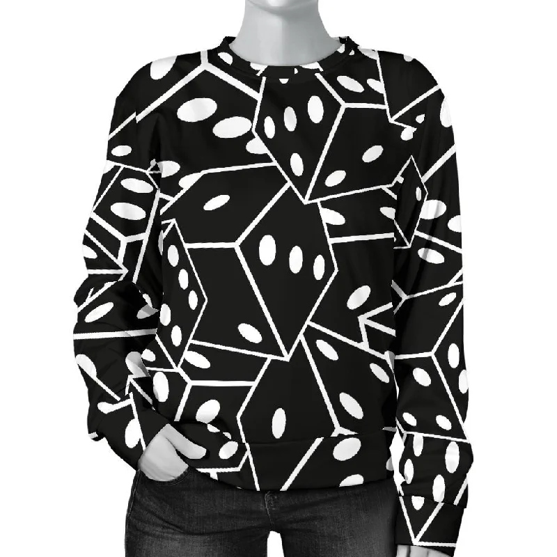 Casino Dice Print Pattern Women's Sweatshirt Sporty sweaters