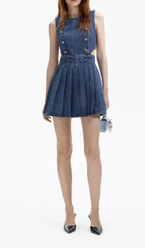 BLUE DENIM CUT-OUT MINI DRESS Glamorous mini dresses