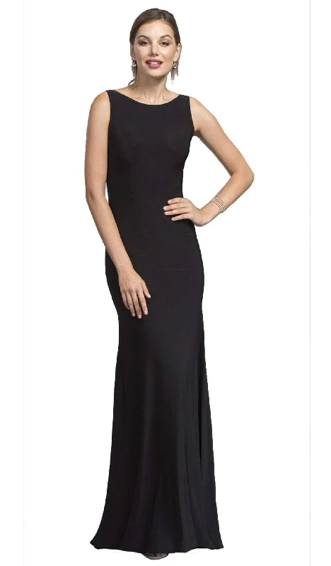 Aspeed Design - Long Black Affordable Prom Dress with Illusion Back Long sleeve maxi dresses