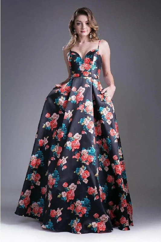 Ladivine 13103 - Sweetheart Neck Evening Gown with Floral Pleats Evening Dress Street style party dresses