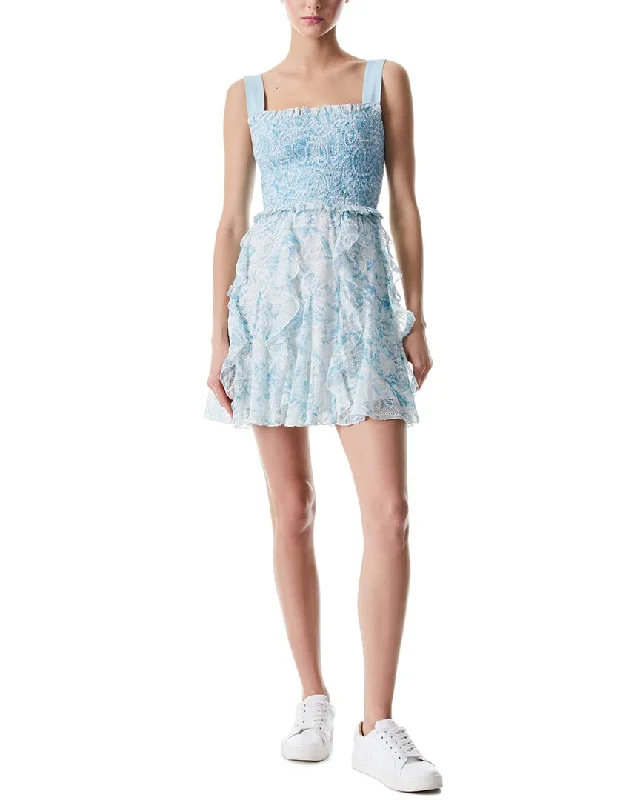 alice + olivia Jocelyn Smock Mini Dress Printed Mini Skirt