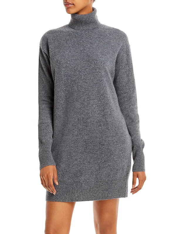 Womens Cashmere Mini Sweaterdress Stretch Mini Skirt