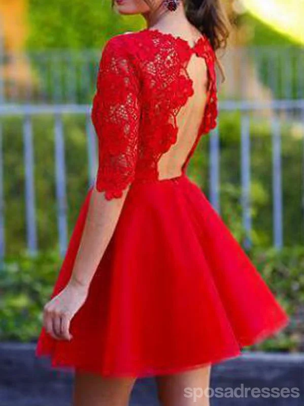 Red Sexy Long sleeve open back lace homecoming prom dresses, Sweet 16 Dresses, CM0002 Chic Maxi Skirt