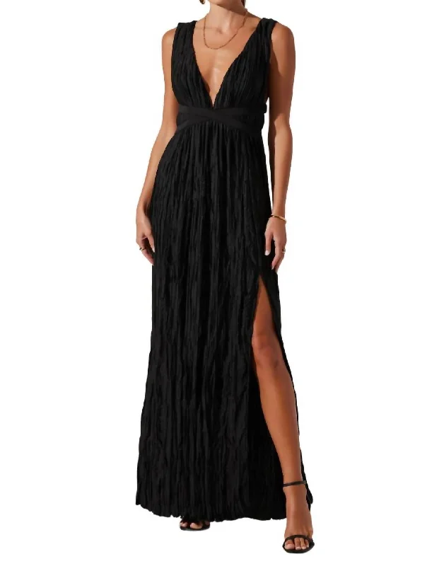 Tesni Maxi Dress In Black Wrap Maxi Skirt