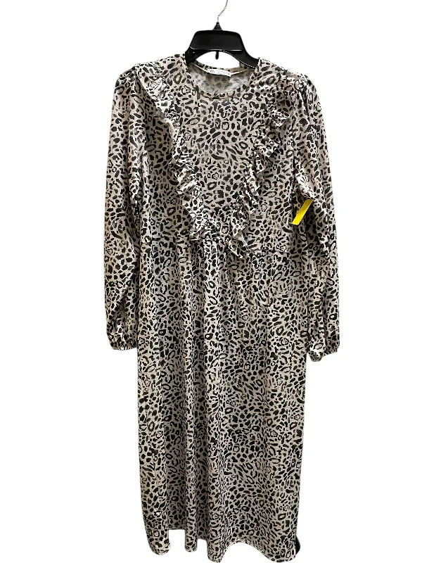 Dress Casual Midi By Zara In Animal Print, Size: S Soft Denim Midi