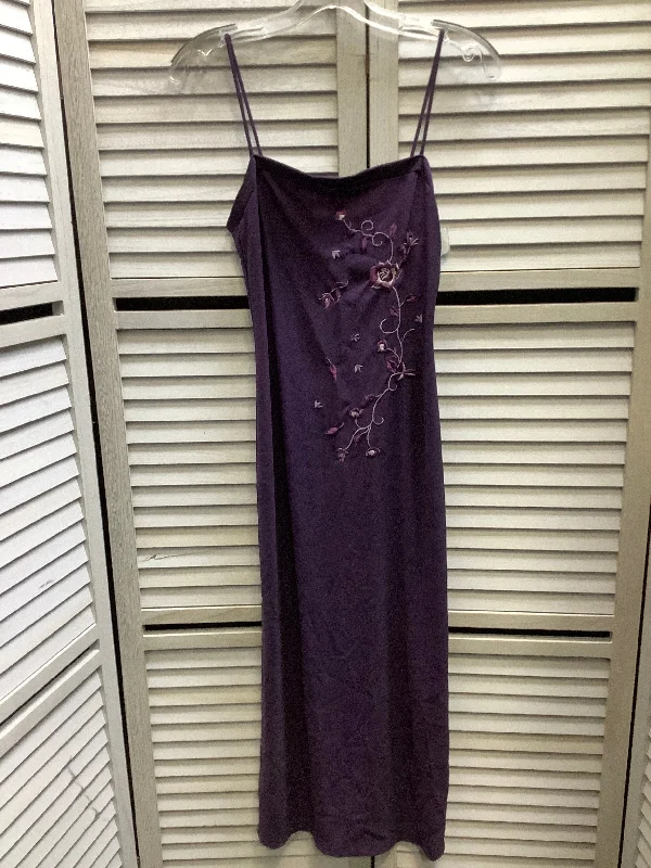 Dress Party Midi By Perseption Concept In Purple, Size: M Elegant A-line Skirt