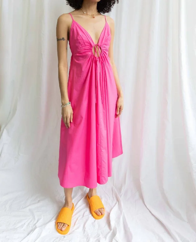 Sonatina Midi Dress In Fuchsia Slim Midi Skirt