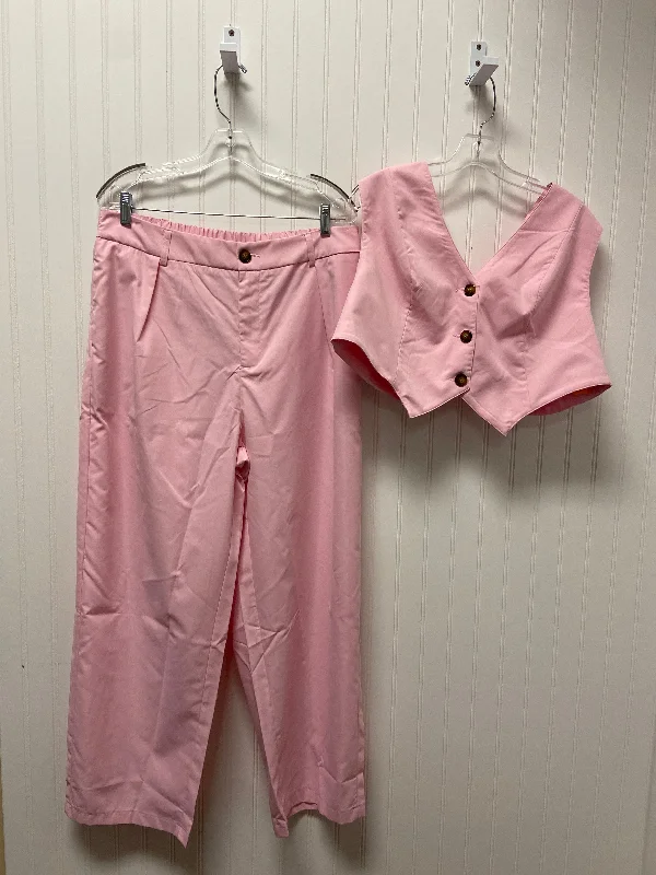 Light Pink Pants Set 2pc Shein, Size 1x