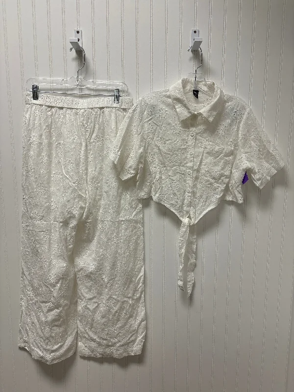 White Pants Set 2pc Shein, Size Xl