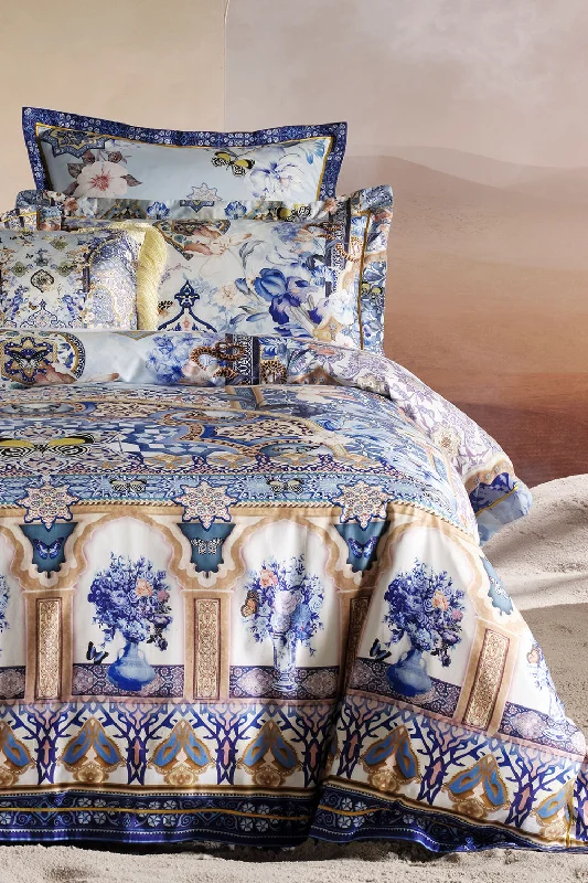 QUILT COVER SET AL MANIAL PALACE MEMOIRS Blue Lace Dress