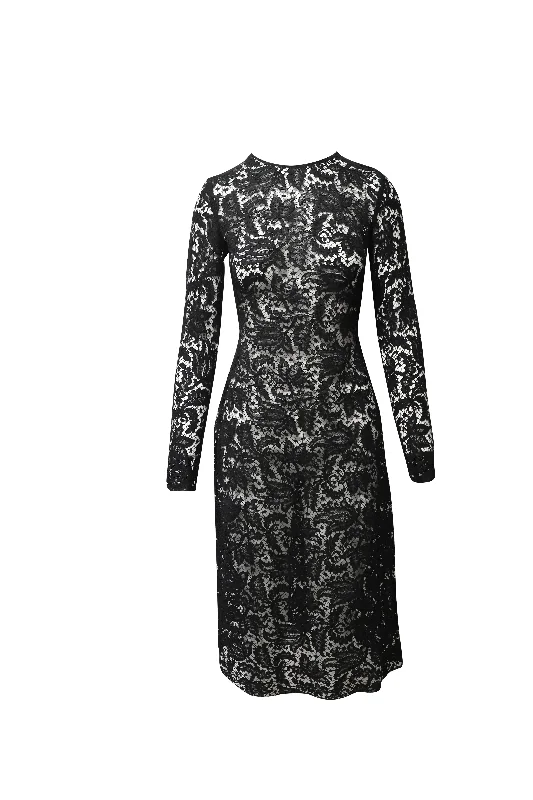 Adam Lippes Lace Dress in Black Cotton Lace Dress Set