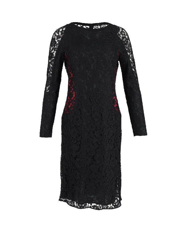 Joseph Lace Shift Dress in Black Cotton Vintage Lace Dress