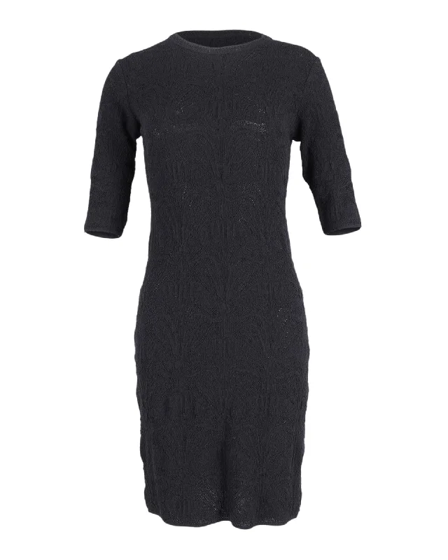 Missoni Lace Sheath Dress in Black Cotton Wool Lace Dress Casual